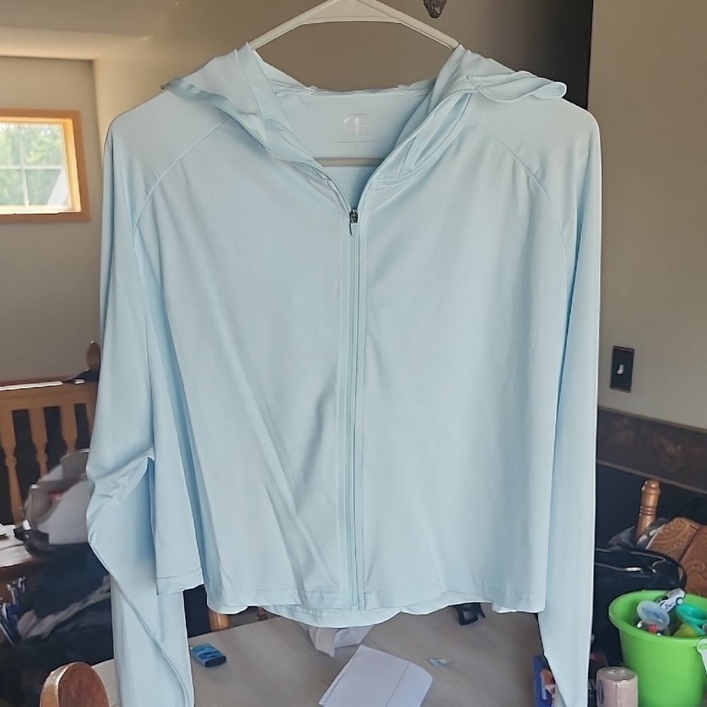 Champion Women's Light Blue Hoodie